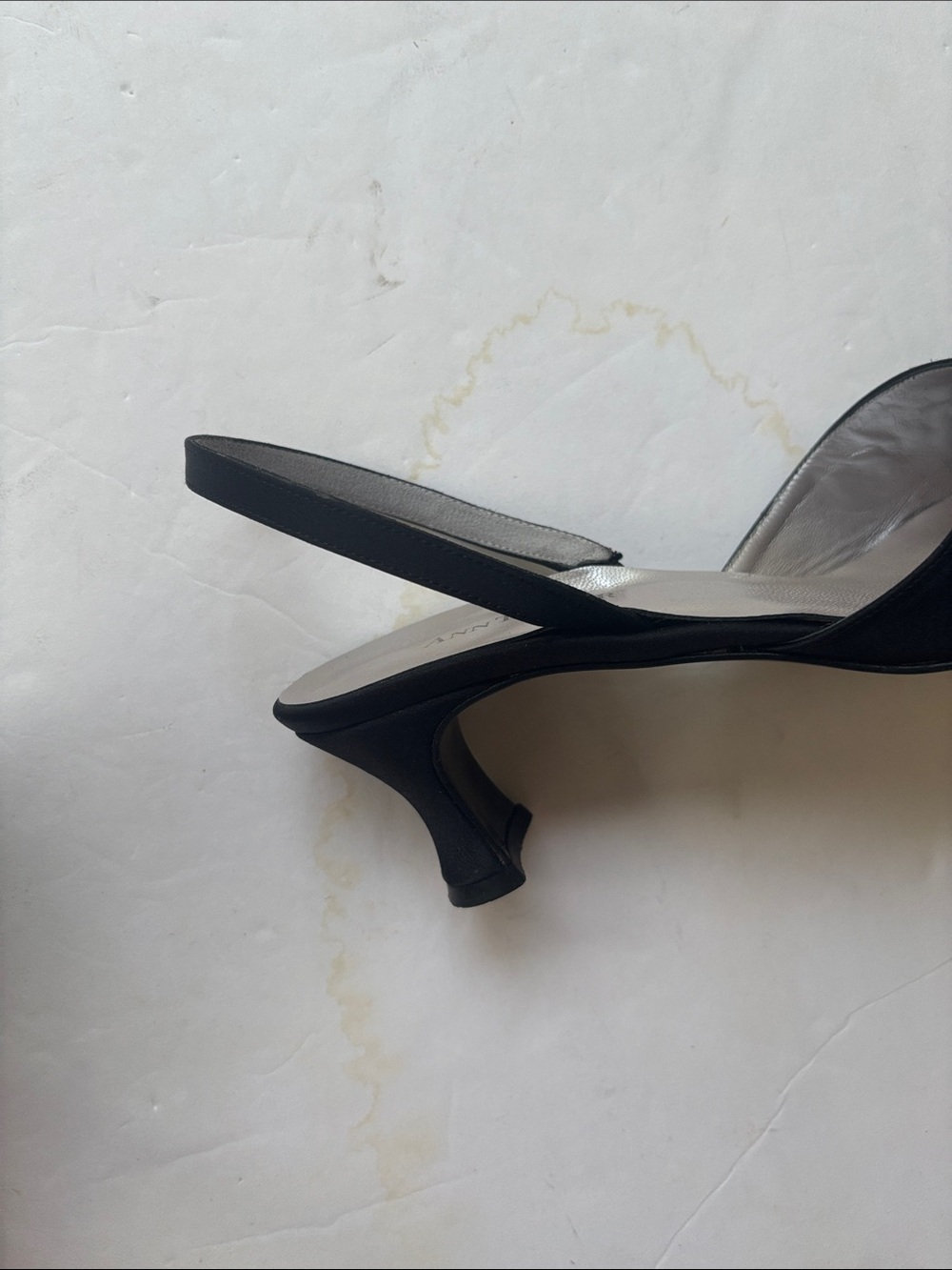 Vintage 90s Ann Taylor Italy Slingback Kitten Heel Black Beaded Y2K Formal 9 Hot - Picture 12 of 17